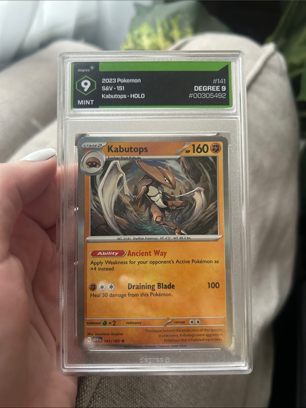 Kabutops #141 - 151 Pokemon Holo Graded Card 9